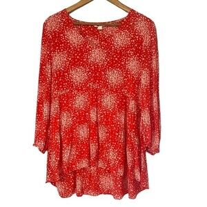 Boden Womens Red Floral Willow Top Viscose Size 8